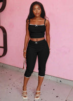 Ciara Lace Detail Pants Set