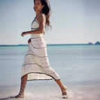 Knitted Hollow Out Cutout Out Long Strap Dress
