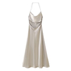 Love Letter Satin Cowl Neck Maxi Dress Black