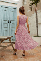 Trystan Floral Crochet Tiered Maxi Dress Coral