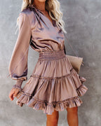 Lena Satin Midi Dress Champagne