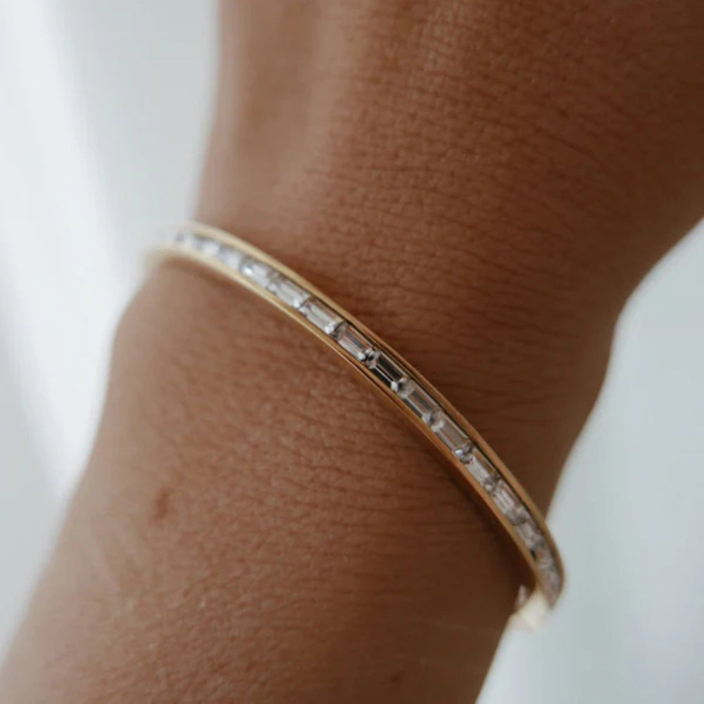 Vintage Rhinestone Studded Cuff Bracelet