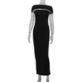 off the Shoulder Collar Wrapped Chest Backless Solid Color Tight Sheath Dress