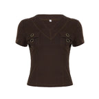 Ishika Fitted V-Neck Crop Top