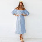 Samantha Puff Sleeve Midi Dress French Blue