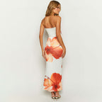 Mireya Floral Print Strapless Maxi Dress