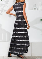 Powell Striped Adjustable Maxi Dress Black