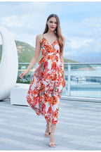 Take Me To Paradise Printed Maxi Dress Salmon