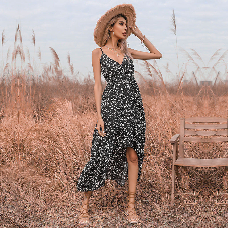 Imperio Satin Printed Midi Slip Dress FINAL