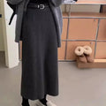 Knitted Solid Autumn Winter Fashion Thick Chic Aline Skirt