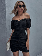Off Shoulder V Neck Dress
