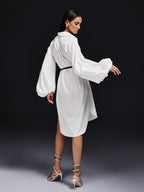 Bubble Sleeve Midi Dress
