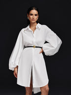 Bubble Sleeve Midi Dress