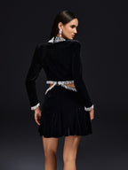 Fringe Cutout Velvet Mini Dress
