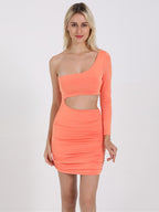 One Shoulder Cut Out Bodycon Dress