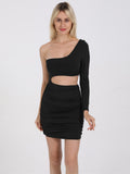 One Shoulder Cut Out Bodycon Dress