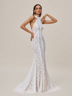 Halterneck Lace Maxi Dress