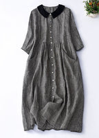 Nélida Exclusive Black Checked Peter Pan Collar Dress Boutique Collection