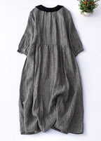Nélida Exclusive Black Checked Peter Pan Collar Dress Boutique Collection