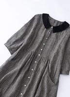 Nélida Exclusive Black Checked Peter Pan Collar Dress Boutique Collection