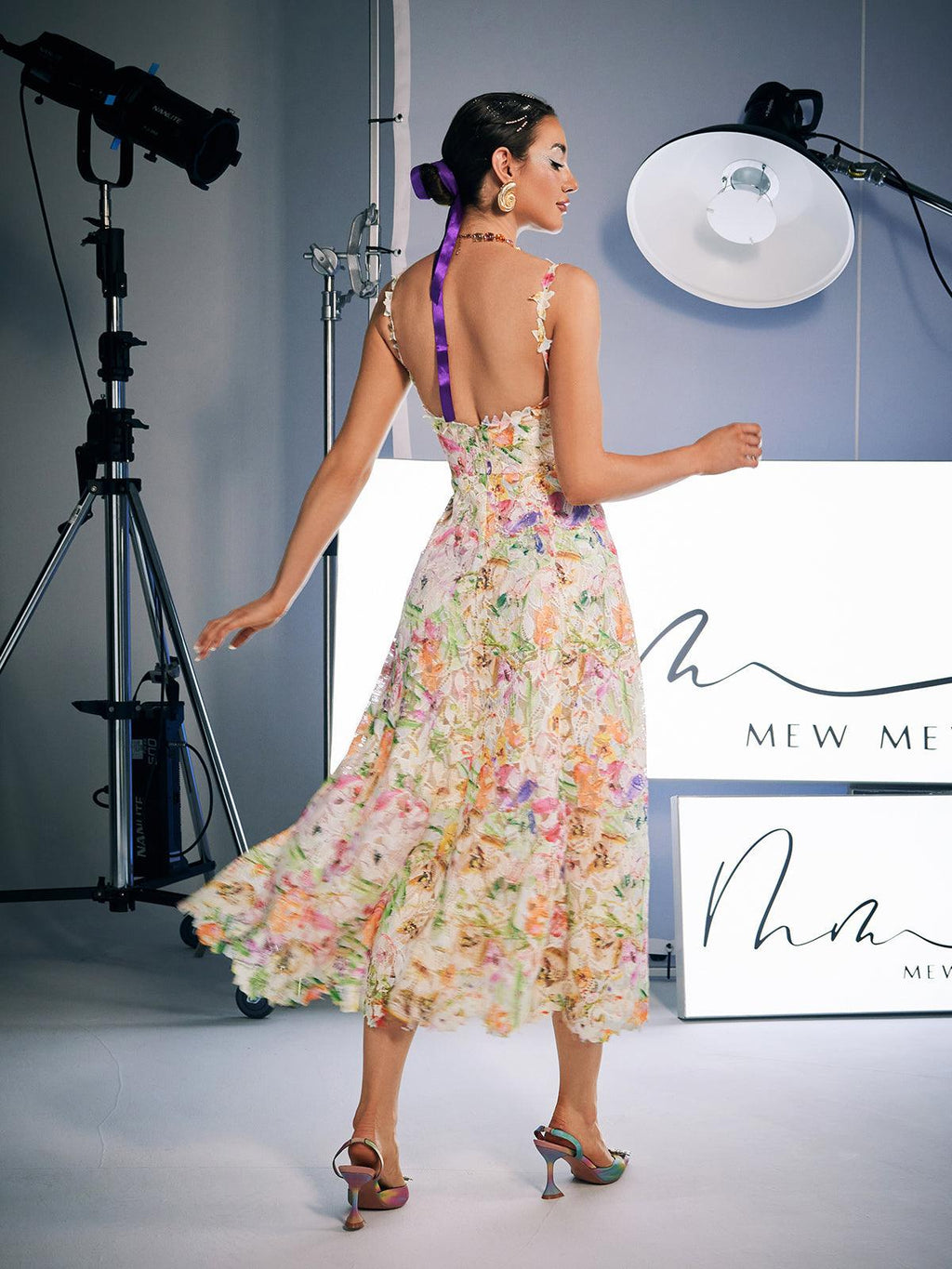 Floral Embroidered Midi Dress