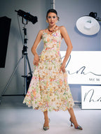 Floral Embroidered Midi Dress