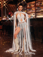 Fringe Knitted Cover Up Dress