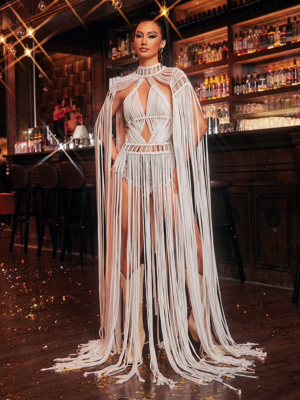 Fringe Knitted Cover Up Dress