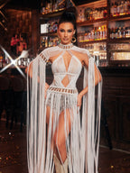 Fringe Knitted Cover Up Dress