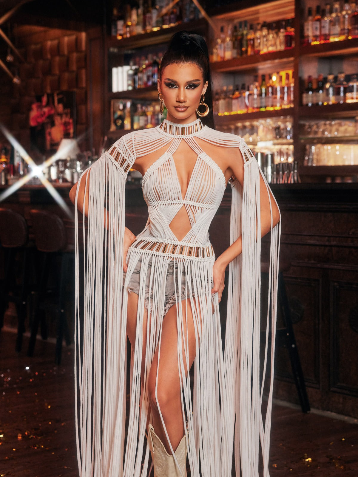 Fringe Knitted Cover Up Dress