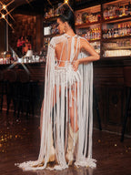 Fringe Knitted Cover Up Dress