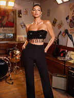 Crystal Flower Pants Set