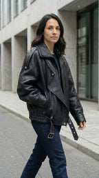 Oversized Leather Biker Jacket – Vintage-InspiRed Statement