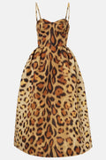Animal - print Bustier Midi Dress