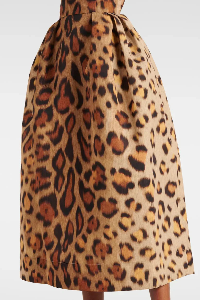 Animal - print Bustier Midi Dress