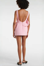 Stepha Pink 3D Floral Mini Dress
