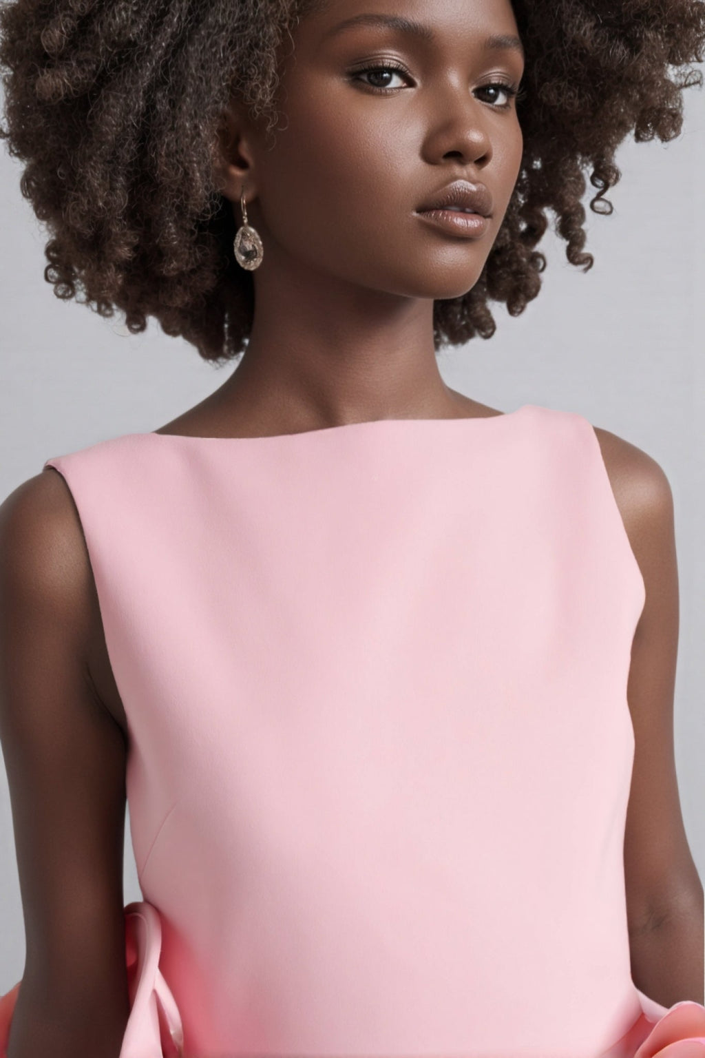 Stepha Pink 3D Floral Mini Dress