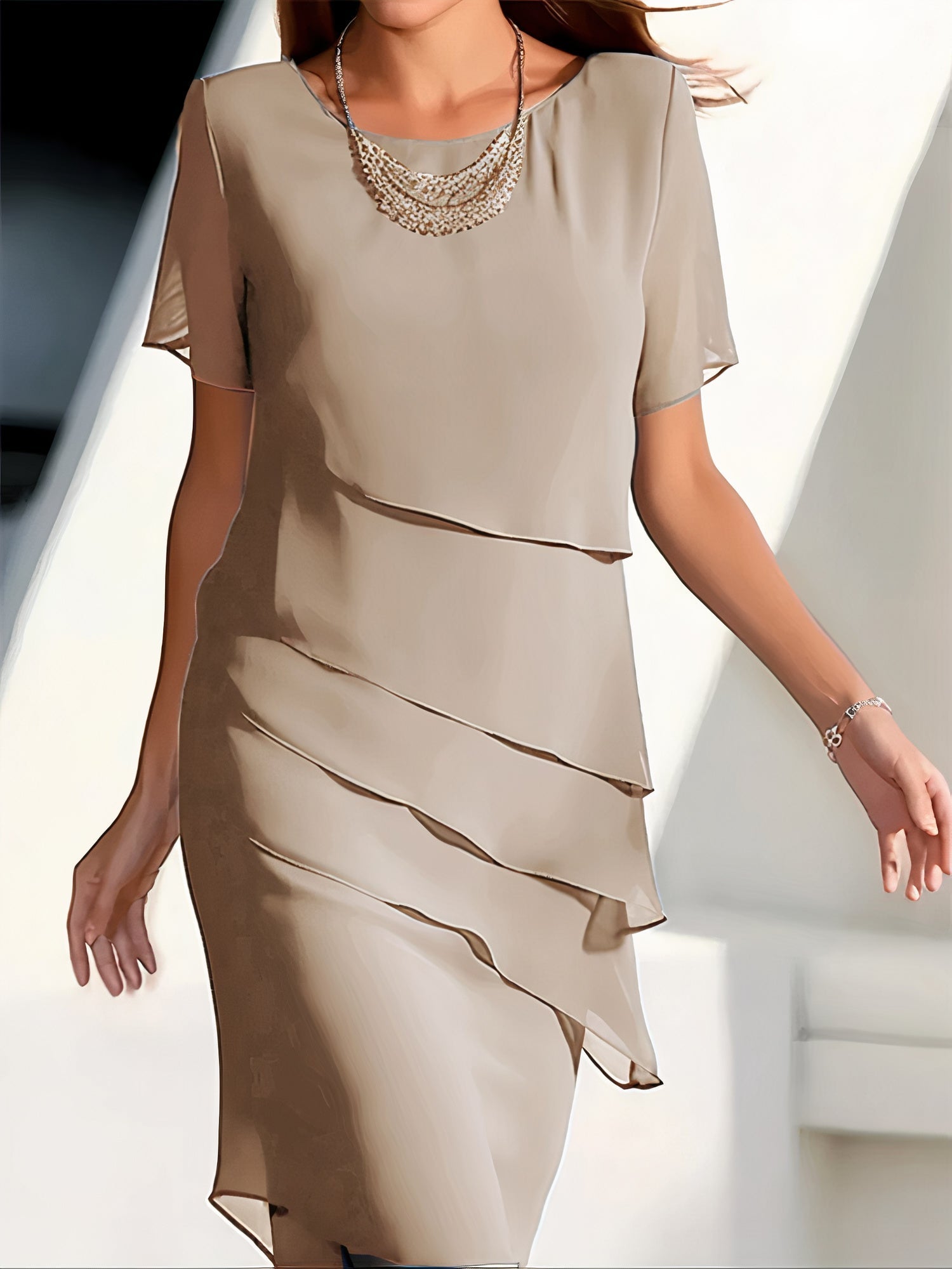 Harriet Statement Pleated Chiffon Dress Evening Wear Edit