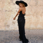 Paloma Minimalist Gala Dress with Ruffles Designer Edit