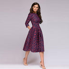 María Timeless Eugenia Dress with Red Dot Print Evening Wear Edit