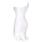 One Shoulder Sleeveless Asymmetrical Mini Bandage Dress PP091914
