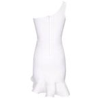 One Shoulder Sleeveless Asymmetrical Mini Bandage Dress PP091914