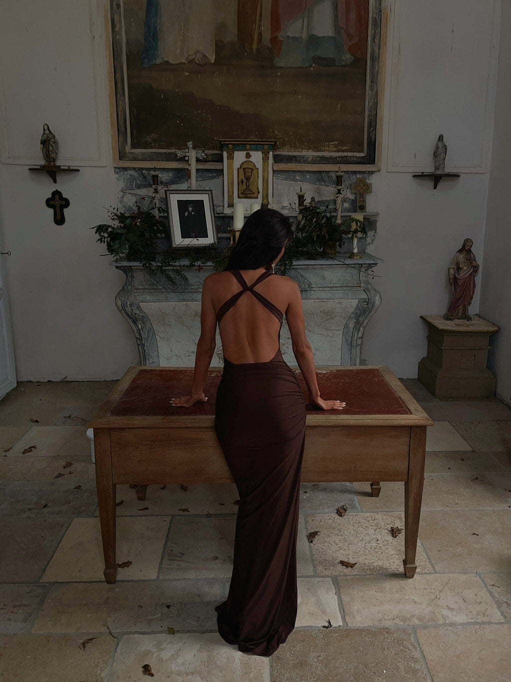 PRIA MAXI DRESS CHOCOLATE
