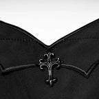 Bat Cross Playful Elastic A Line Sexy Black Dress