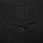 Gothic Heart shaped Puff Sleeves Sexy Black Dress
