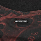 Gothic Wormhole Print Drawstring Eyelet Dress