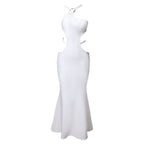 One Shoulder Sleeveless Cut Out Maxi Bandage Dress PZC1571