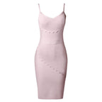 Strappy Sleeveless Frill Midi Bandage Dress PZC1686