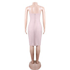 Strappy Sleeveless Frill Midi Bandage Dress PZC1686