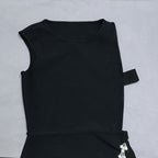Round Neck Sleeveless Mini Rhinestone Bandage Dress PZC1726